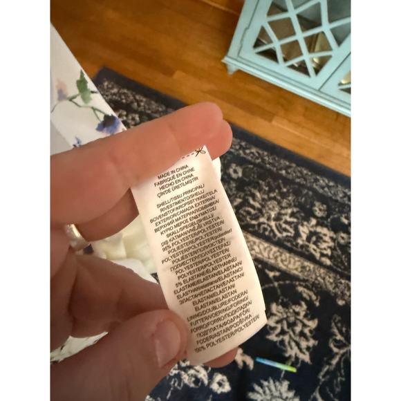 NWT Lauren Ralph Lauren Cream with Blue and Purple Floral Mini Dress Sz. 16 - Picture 2 of 7